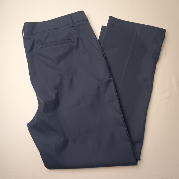 Lands End Active Performance Chino Pants Size 16 High Rise Straight Leg Navy - Picture 1 of 9